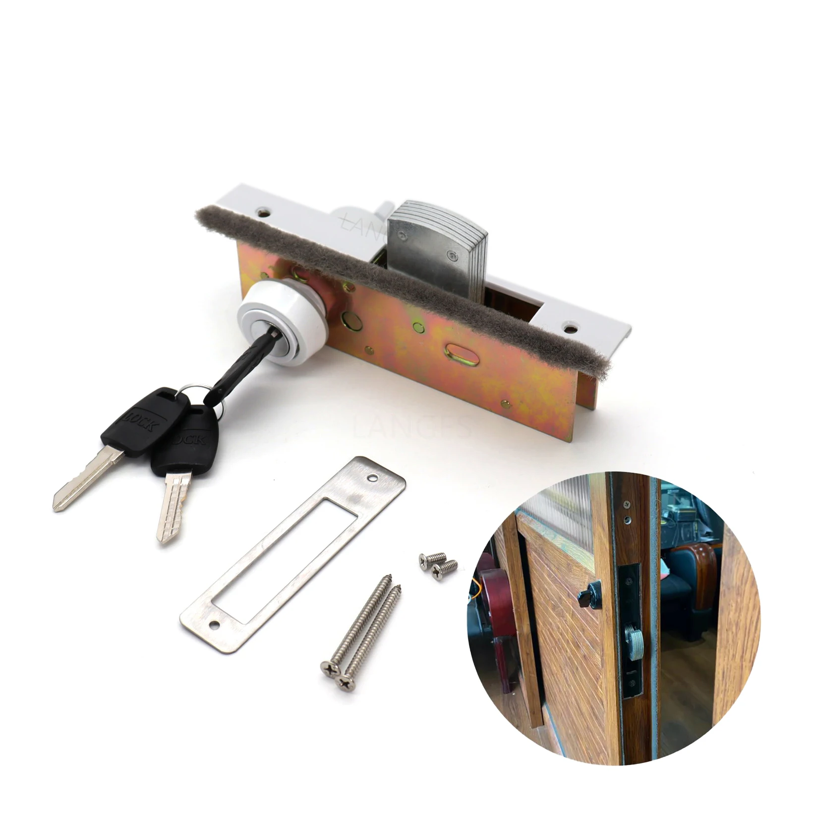 Interior Security Wood Steel Entrance Wooden Door Hook Deadbolt mortise door lock handle set