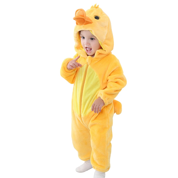 MICHLEY New Infant Rompers Toddler Winter Clothes Outfit Cute Duck Girl Boy Baby Costume