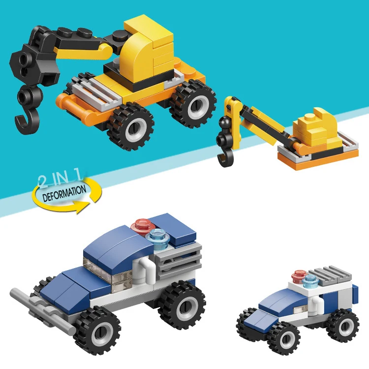 6IN 1 Building blocks Mini toy car  Candy gifts for kids  Building blocks car