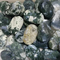 Wholesale Natural Gemstone High Quality Quartz Stone Moss Agate Palm For Decoration