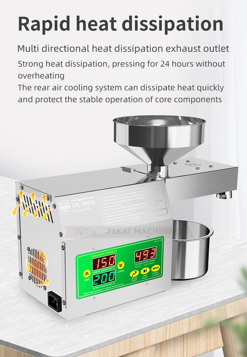 Intelligent B01S Automatic Peanut Coconut Olive Oil Press Machine For Home Use