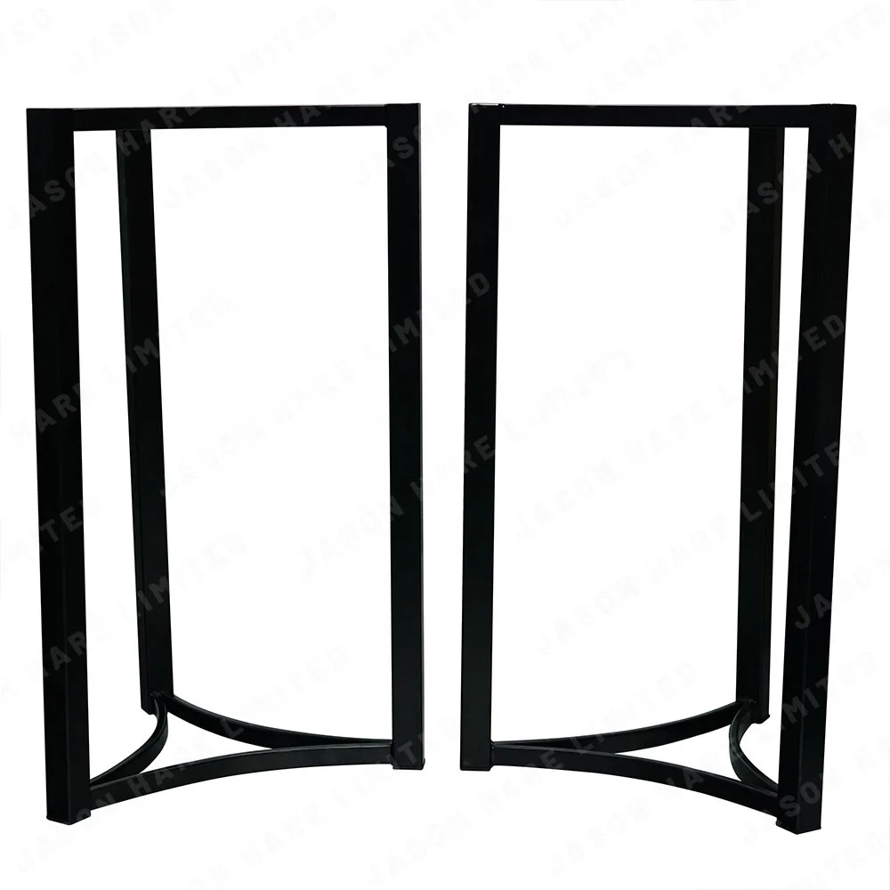 Black Powder Coated Table Legs Custom Size Square Metal Bench Legs Heavy Duty Metal Table Feet  Mid Century Modern Metal Legs