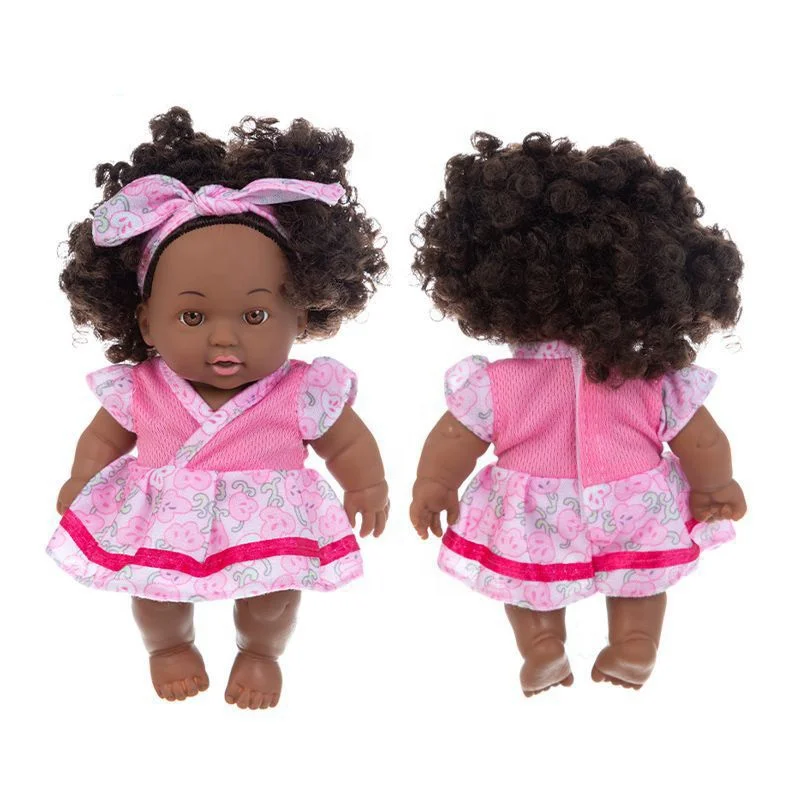 2023 Hot Selling 8 Inch African Reborn black dolls Silicone Baby Doll toys for girls cute small dolls toys kids children