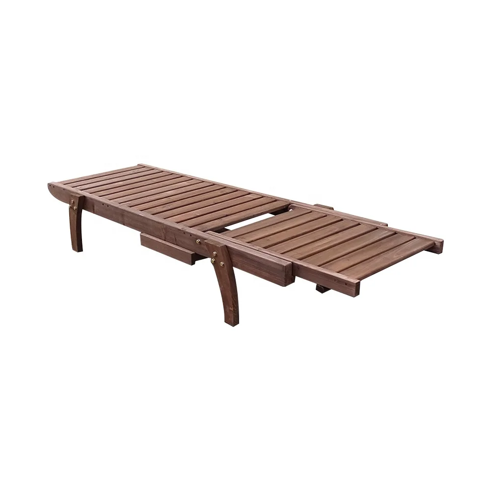 Hot selling outdoor garden wood pool lounger 100% solid wood swimming pool lounger