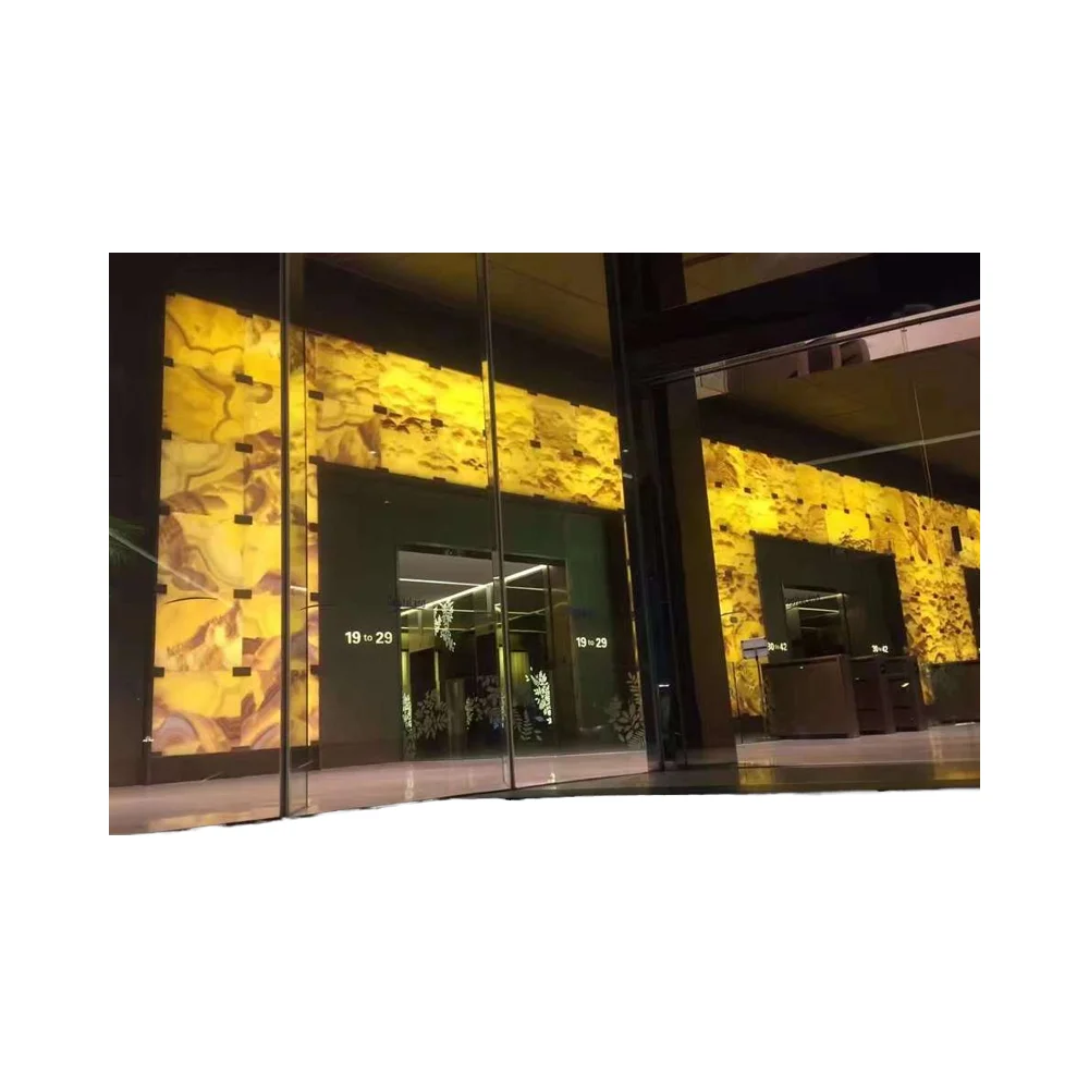 Polished Natural Onyx Slab for Villa Floor Tiles Honey Onyx Backlit Wall Panel Decor Translucent Orange 1-Year Warranty