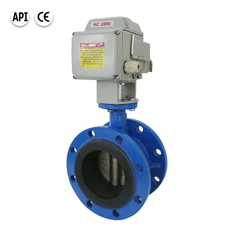 Bundor 4 Inch PN10/16 electric actuator flange type butterfly valve for water