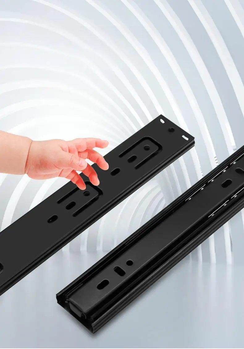 Custom furniture drawer sliding ball bearing Cabinet Drawer Guide 3- Folding guide Retractable slide cabinet ball bearing/guide