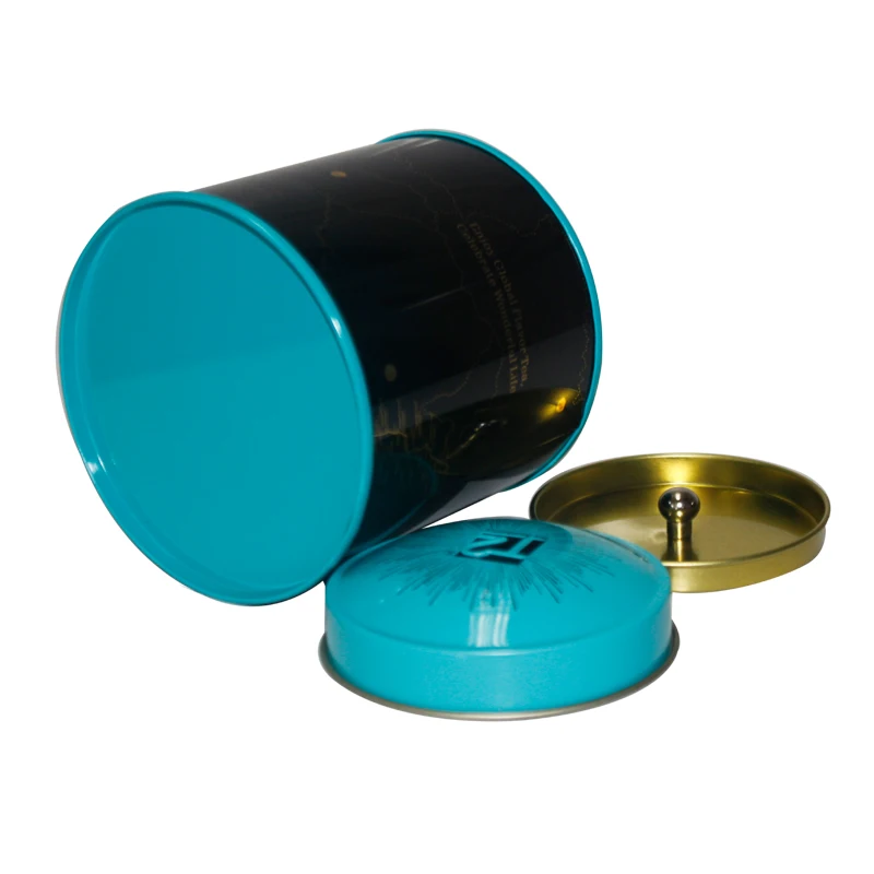 Wholesale Custom Round Shape Airtight Coffee Tin Can Packaging Metal Tea Tin Canister For Tea