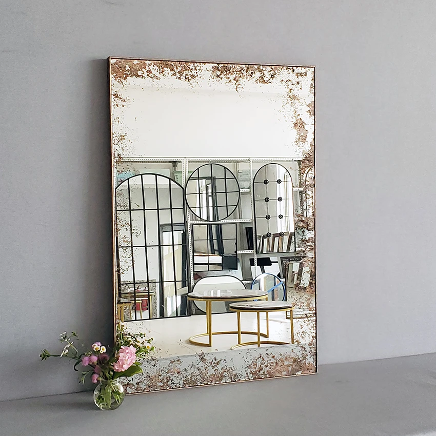 rusting antique art craft luxury decor rectangular full glass wall mirror for dressing room fitting room bedromm bathroom foyer