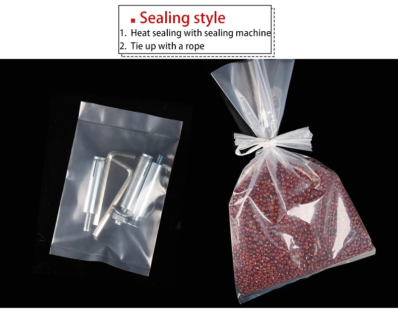 Lightweight Flat Open End Large Clear Plastic Poly Bags for Food Storage Packaging