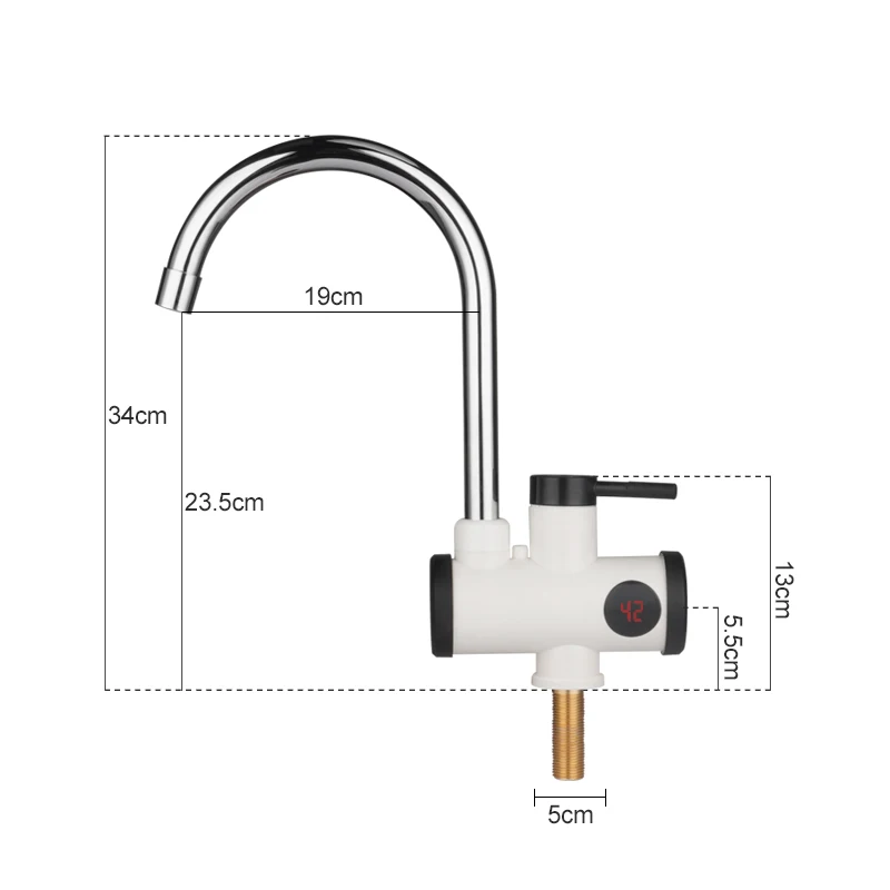 Single Handle Electric Faucet with Instant LED Display Nice Price Deck Mounted Valve for Kitchen and Bathroom Side Spray Type