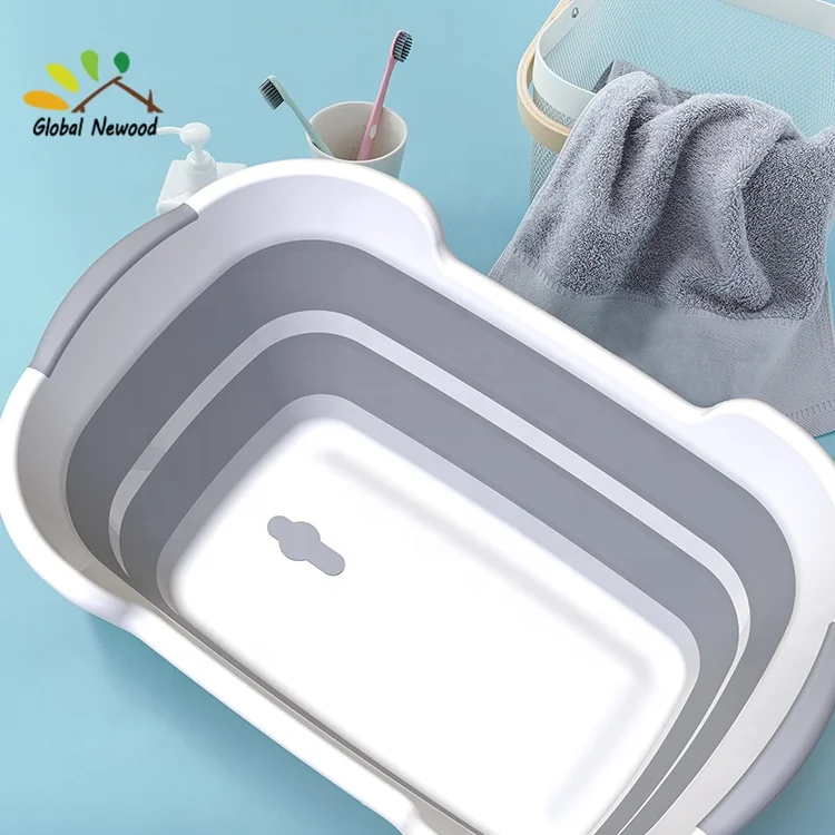 Baby tub Pet Tub Portable Washing Tub Foldable Multifunction Collapsible Plastic Laundry Basket Storage Basin Shower Basin