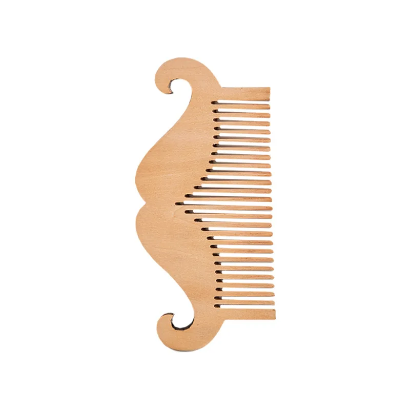Wholesale Anti Static Wooden Wide Tooth Mustaches Comb Men Beard Pocket Comb for Travel