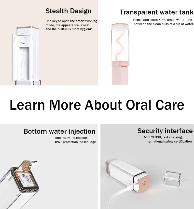 Wholesale Oral  Water Dental Flosser Electric Cordless Oral Irrigator Water Flosser for Teeth Clean