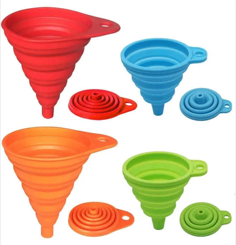 Mini Silicone Collapsible Funnel | Food-Grade Folding Funnel for Water, Oil & Kitchen Use | Space-Saving & Portable