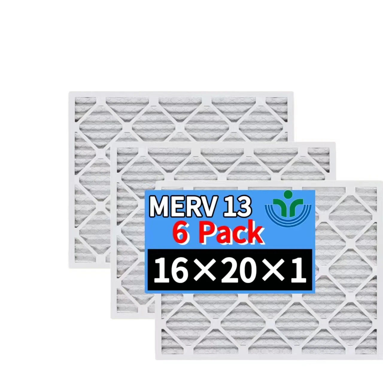 16x20x1 Air Filter MERV13 Electrostatic Pleated Air Conditioner HVAC AC Furnace Filters for Allergies Pollen Mold Bacteria Smoke
