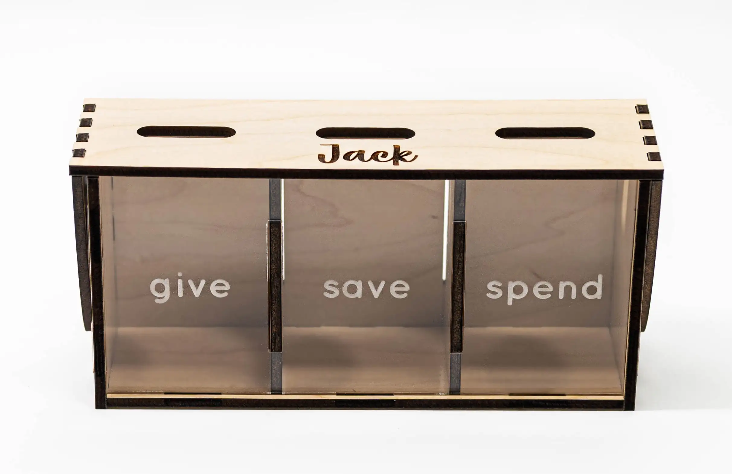 Wholesale Custom Gifts Bank Frame Saving Handmade Display Piggy Bank Coin Personalized Wooden Money Box For Kids