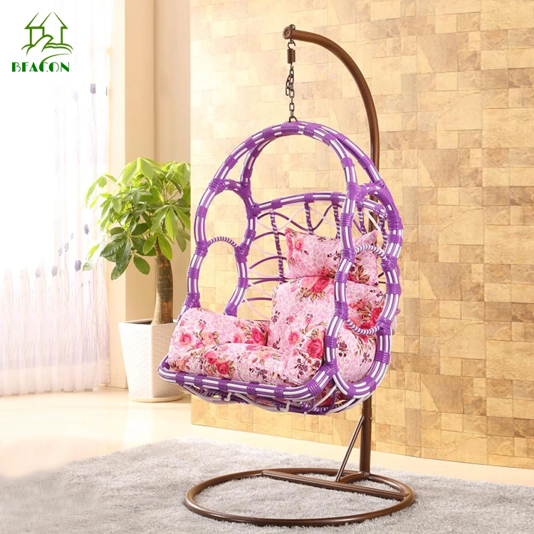 Porch swing chair chaise lounge patio egg shape rattan hanging garden furniture