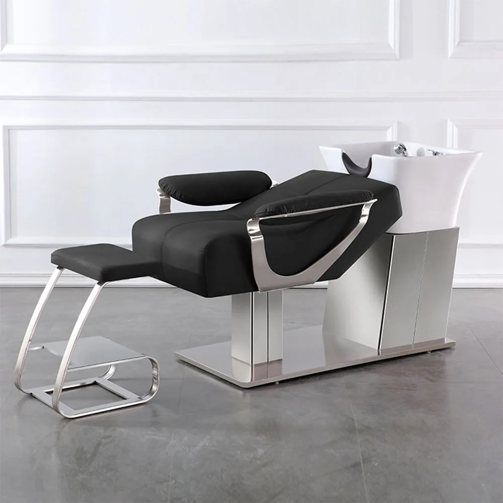 Barber Shop Pink Shampoo Bed Massage Chair Hair Washing Set Of Sale