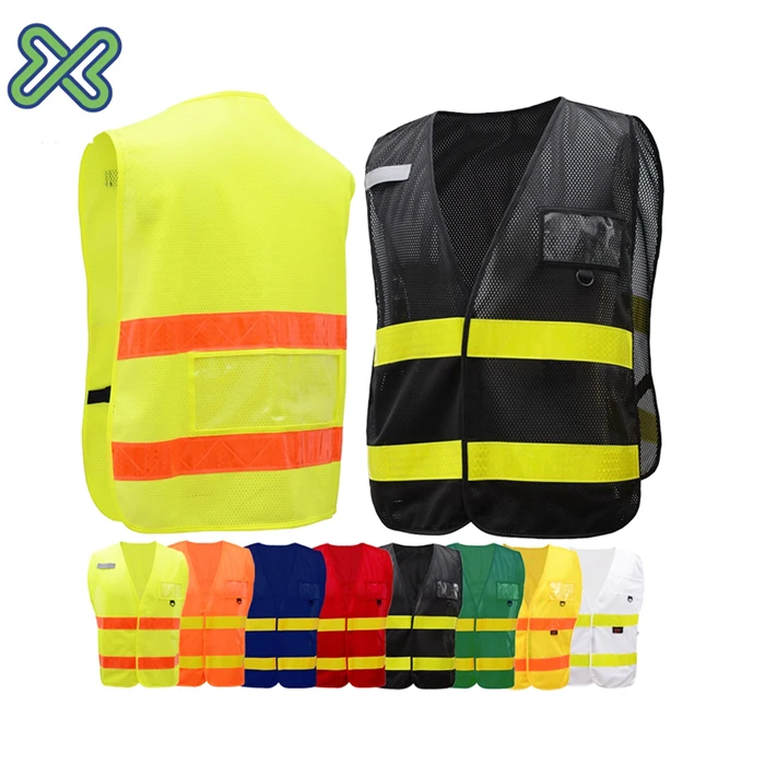 Child and Adult Personal Protective Equipment Reflector Vest Safety Vest Zipper Front 110gsm 100% Polyester Mesh Fabric E-shine