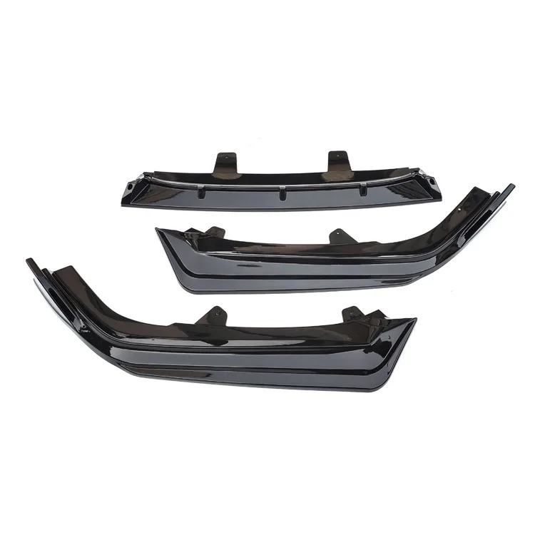 Front Grille Cover Moulding Trim fit for compatible with H-onda A-ccord 2022 ABS Glossy Black Lip Bumper, 3PCS
