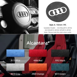 Alcantara For Audi A1 A3 8y A4 A5 A6 A7 A8 S3 S6 Q5 Q7 Q2 RS6 TT Car Steering Wheel Trim Center Emblem Logo Sticker Accessories
