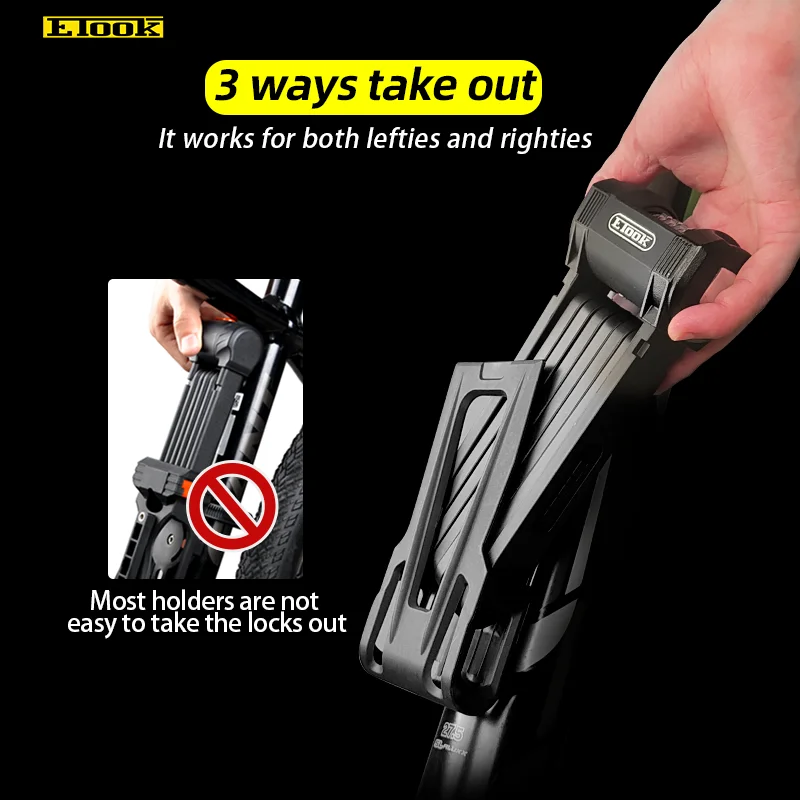ETOOK Hot Sale Interesting Motorcycle Electric Bike Safety Folding Lock Zinc Alloy Combination Wheel MTB Bike Lock