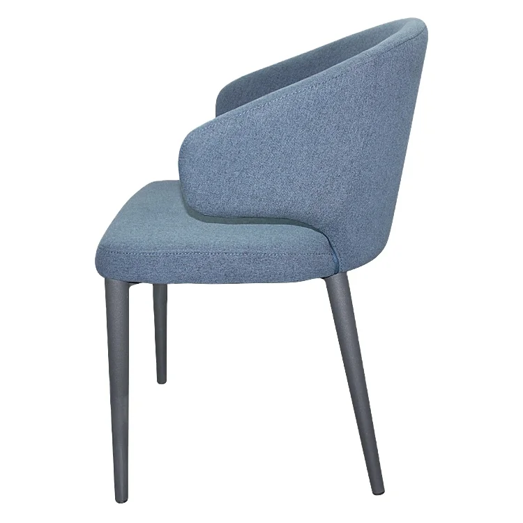 Fabric&round Tube Finished by Sparkle Powder Coating Armrest Dining Bar Chairs Factory Promotional Various Durable Blue Modern