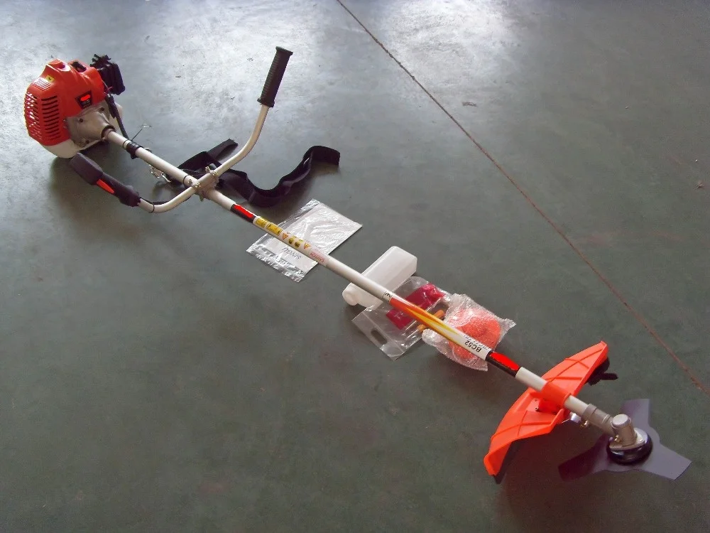 professional home use grass cutter with 2 stroke 52 cc engine to cut grass in garden