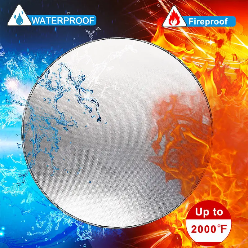 Outdoor Camping BBQ Fire Pit Mat 20 24 28 30 32 36 38 40 Inches Fireproof Waterproof Gas Fire Pit Blanket for Lawn