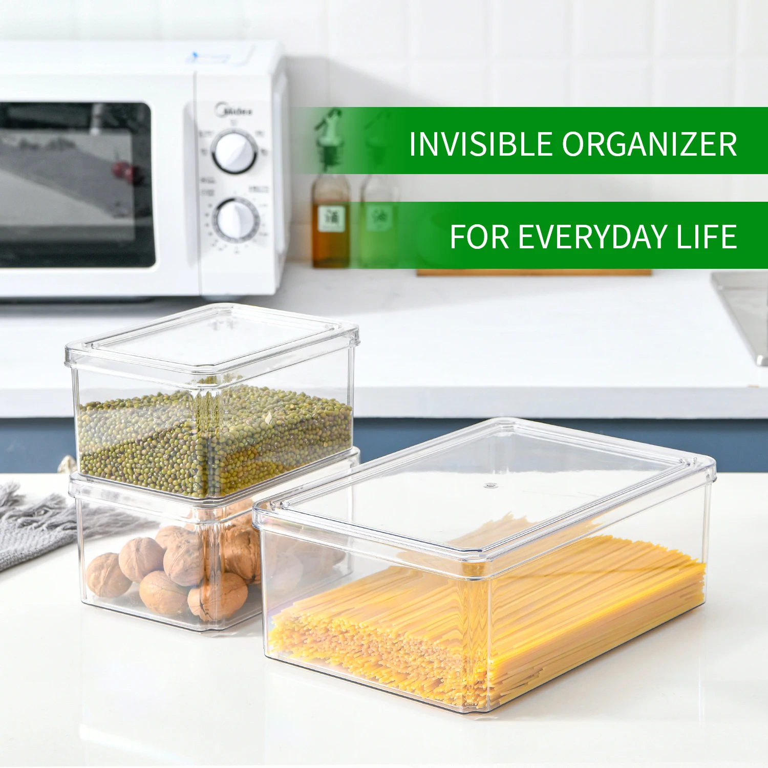 Organizer Set Refrigerator-Safe Containers with Snack Boxes for Optimal Kitchen Organization Bin Fridge Containers