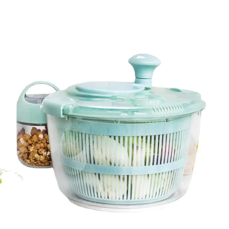 DD1106  Quick Dryer Kitchen Manual Drying Basket Box Double Layer Leafy Vegetable Fruit Washer Large Salad Spinner