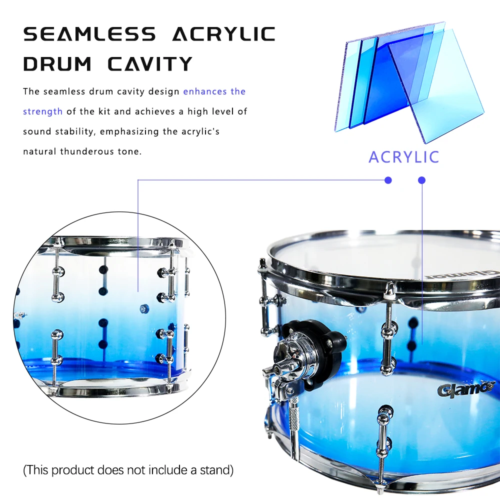 Glamor Drum Musical Instrument high-end professional Premium Series acrylic drum set professional drum kits