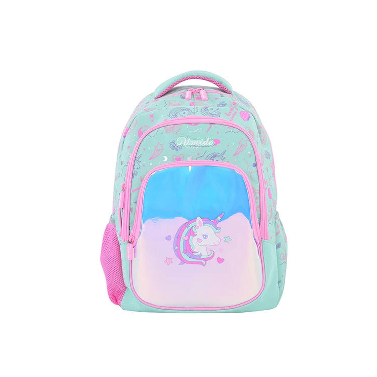 Customised new cartoon kids student backpack polyester printing unicorn school bags (1600231809279)