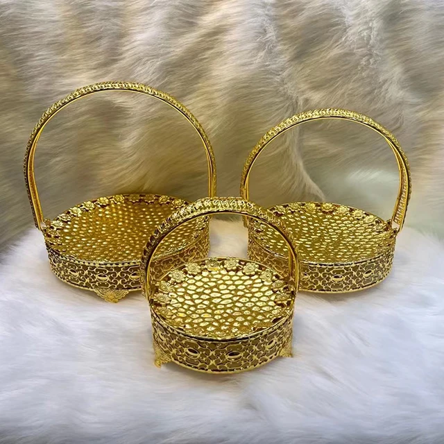 2023 New Style Creative Snacks Fruit Storage Basket Alloy Metal Baskets with 3 Acrylic dried fruit box