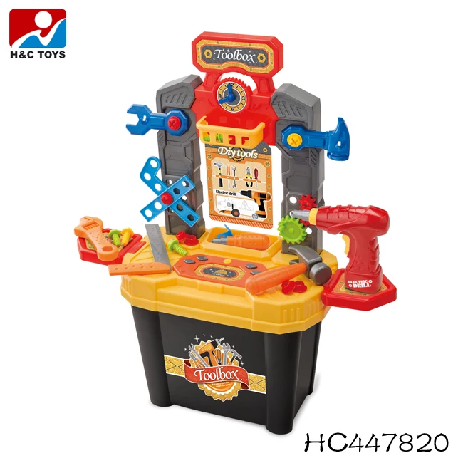 Educational toy kids pretend play suitcase plastic tool kit toys HC473495