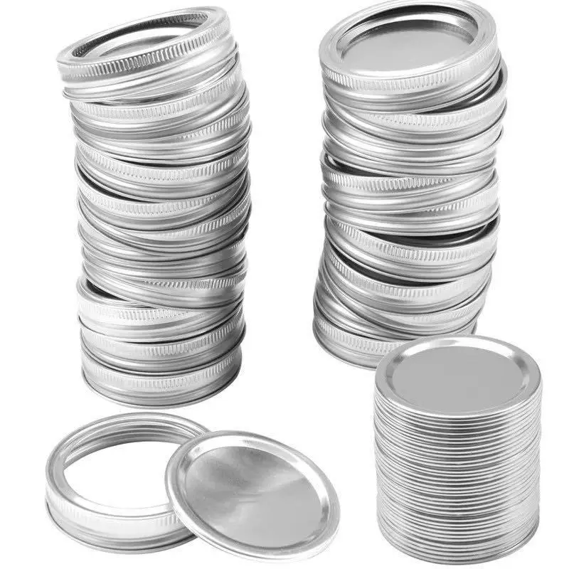 Hot Selling Canning Lid Mason  70mm 86mm  Gold Silver Covers Replacement Tinplate Sealing Reusable Leak Proof Split Type Jar Lid