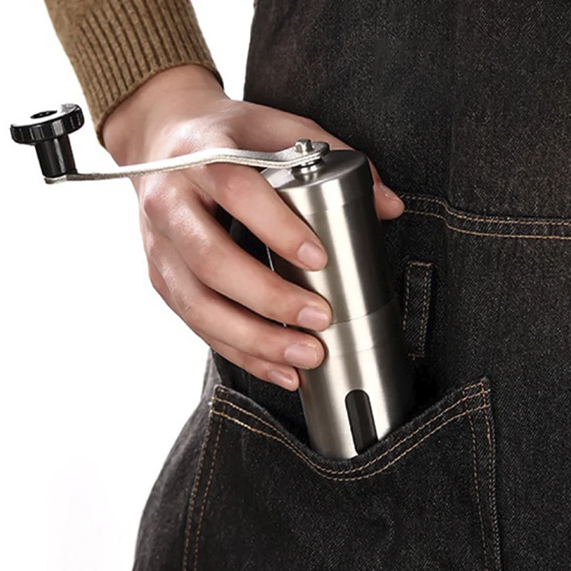 Adjustable Manual Coffee Grinder Pateinted Conical Burr Mill Brushed Stainless Steel Utensil Whole Bean Burr Coffee Grinder