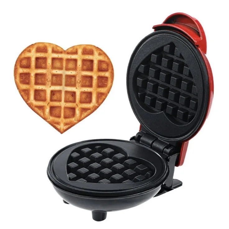 Non-stick small waffle maker for home heart shaped waffle maker chaffle 3 in 1 waffle machine