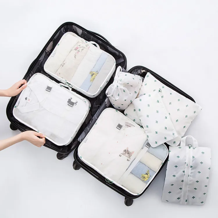 Travel Packing Cubes 7 Pcs Luggage Packing Organizers Set with Toiletry Bag for Suitcase