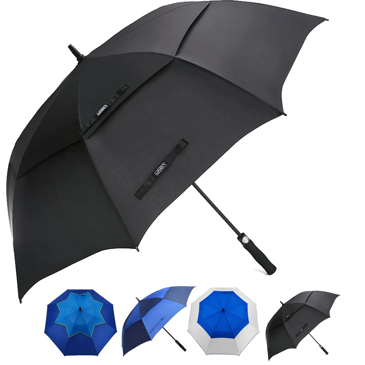 68/62/58 Inch Large Oversize Double Canopy Vented Automatic Open Stick Umbrellas for Men and Women Golf Umbrella