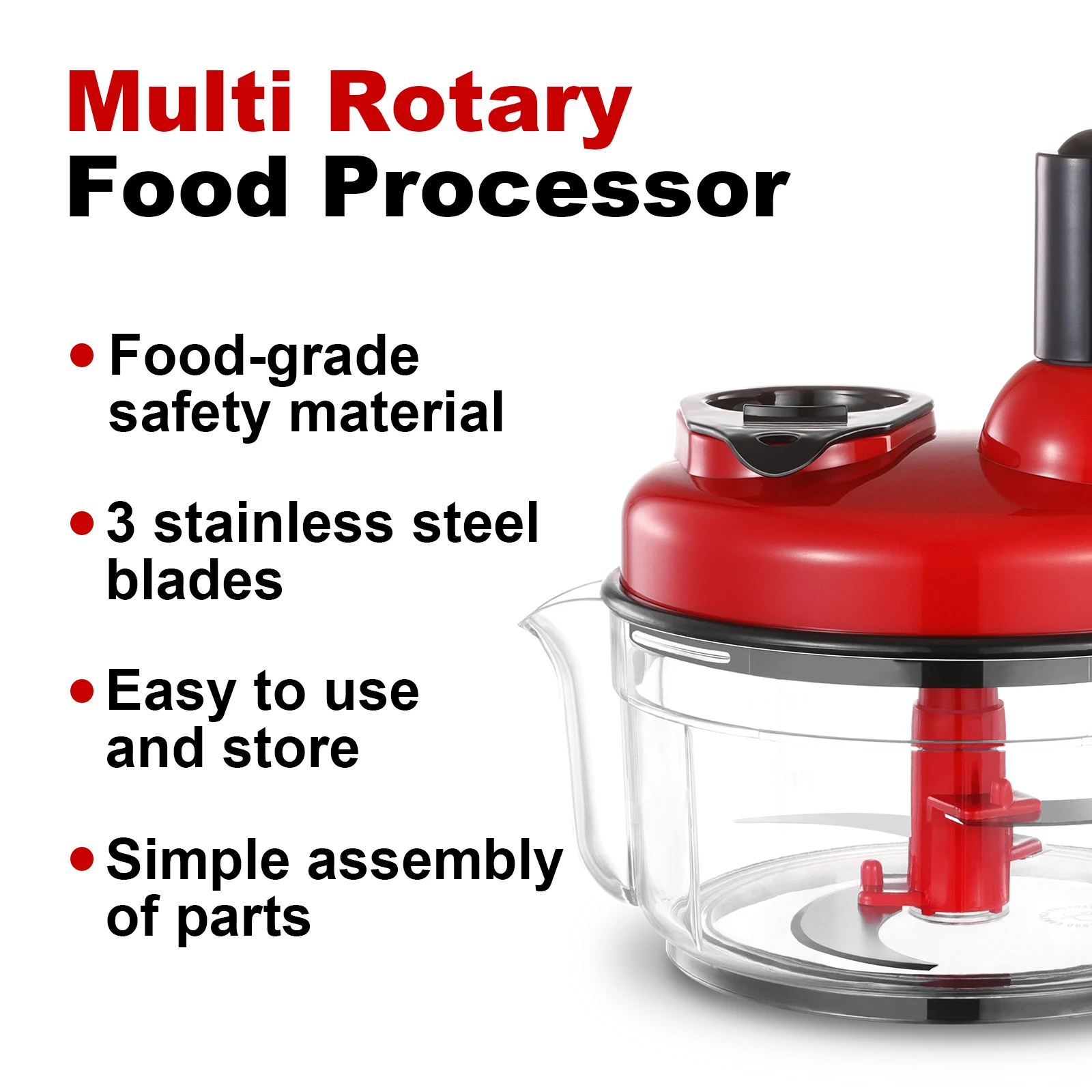 Household Hand Crank Manual Vegetable Chopper Cutter 3 In 1 Multi Chopper Manual Salad Vegetable Chopper