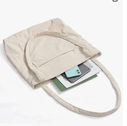 BSCI Factory Hot Selling Corduroy Tote Bag Large Shoulder Hobo Bags Casual Handbags Big Capacity Shopping Work Bag