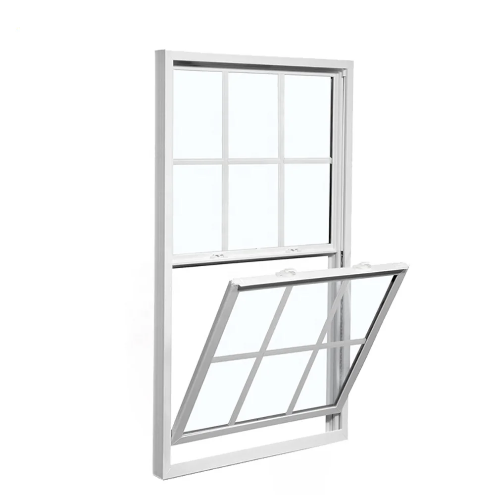 American Extrusion Style Customized Color Vertical Sliding Double Single Hung Pvc Windows And Doors