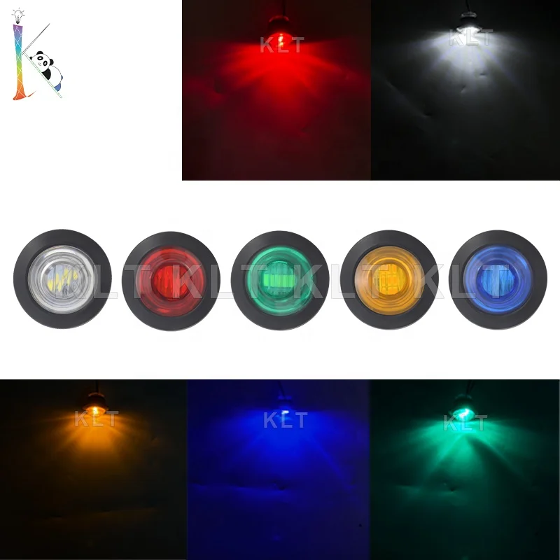 Wholesale Round Led Bullet Marker Lights Front Rear Side Marker 1led Turn Warn Light Trailer Van Truck Side Signal Light