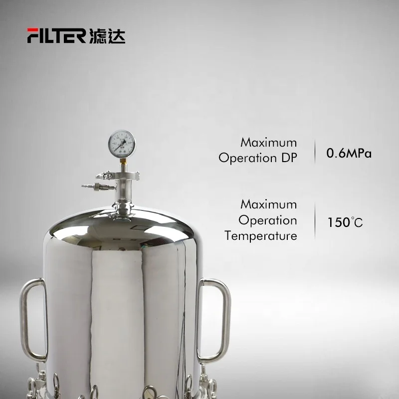 Sake Tokubetsu Honjozo Junmai Daiginjo Chinese Spirits Cartridge Filtration Stainless Steel Filter Housing