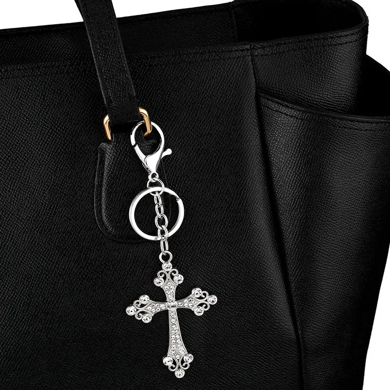 Hot sale Cross key chain  rhinestone key chain creative personality low price high quality wholesale