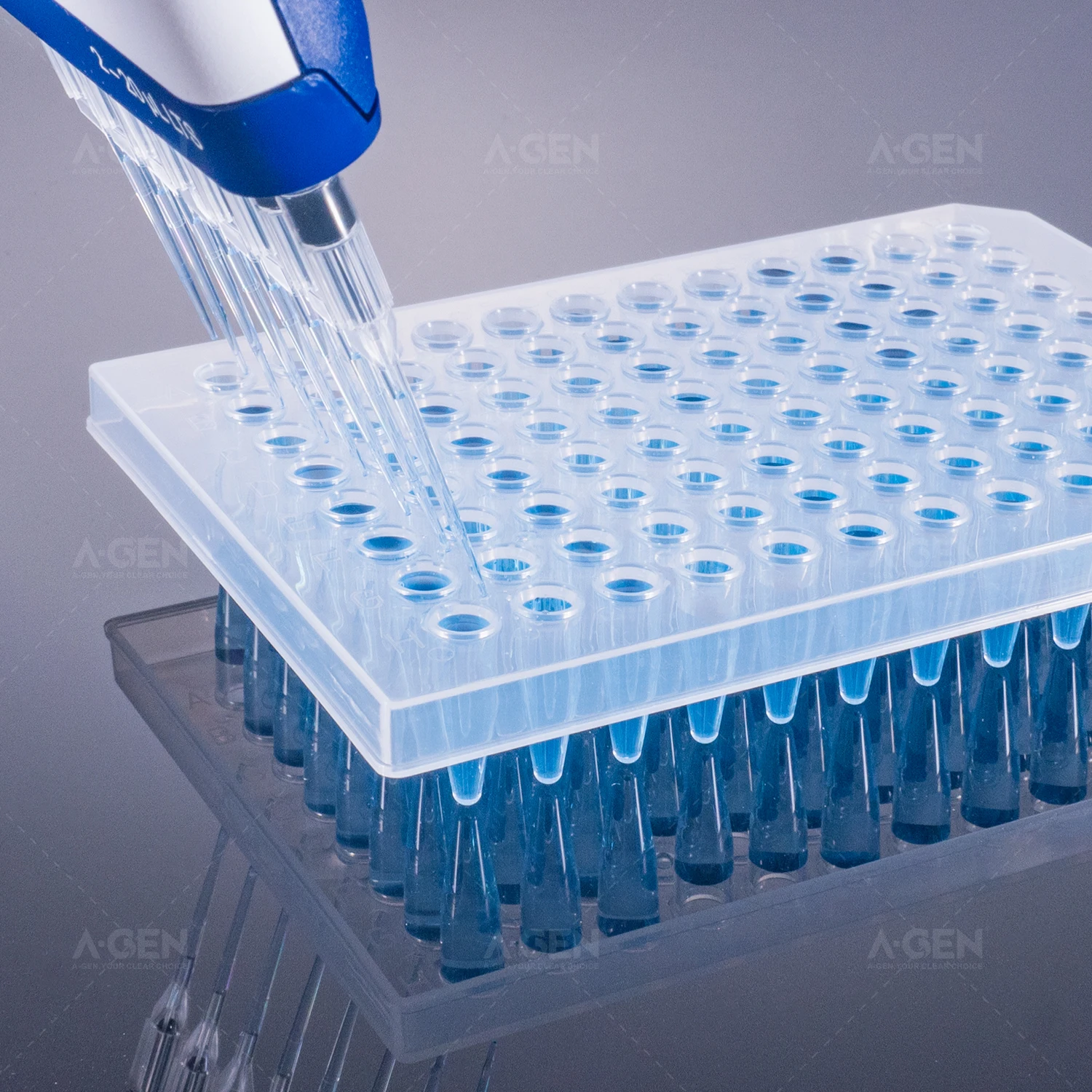 semi skirt 0.2ml clear 96 PCR Plate