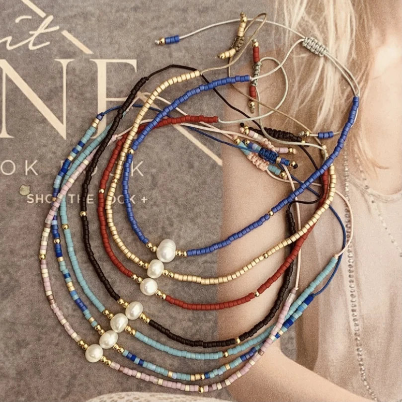 LS-C2101 Minimalist bracelet for men women pearl bracelet   high quality seed beads bracelet handmade jewelry