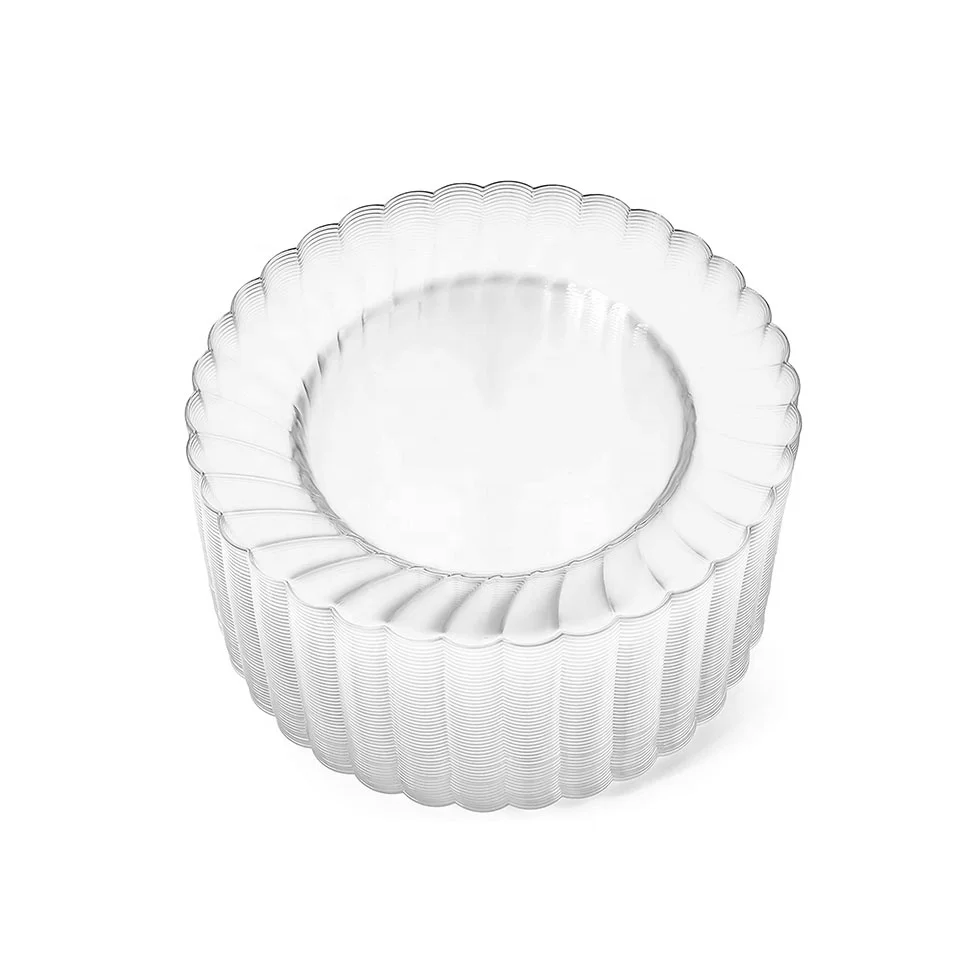 High Quality Seashell Recyclable Plastic Dinner Plates Hard Plastic Dessert Snack Dishes for Christmas Party Wedding